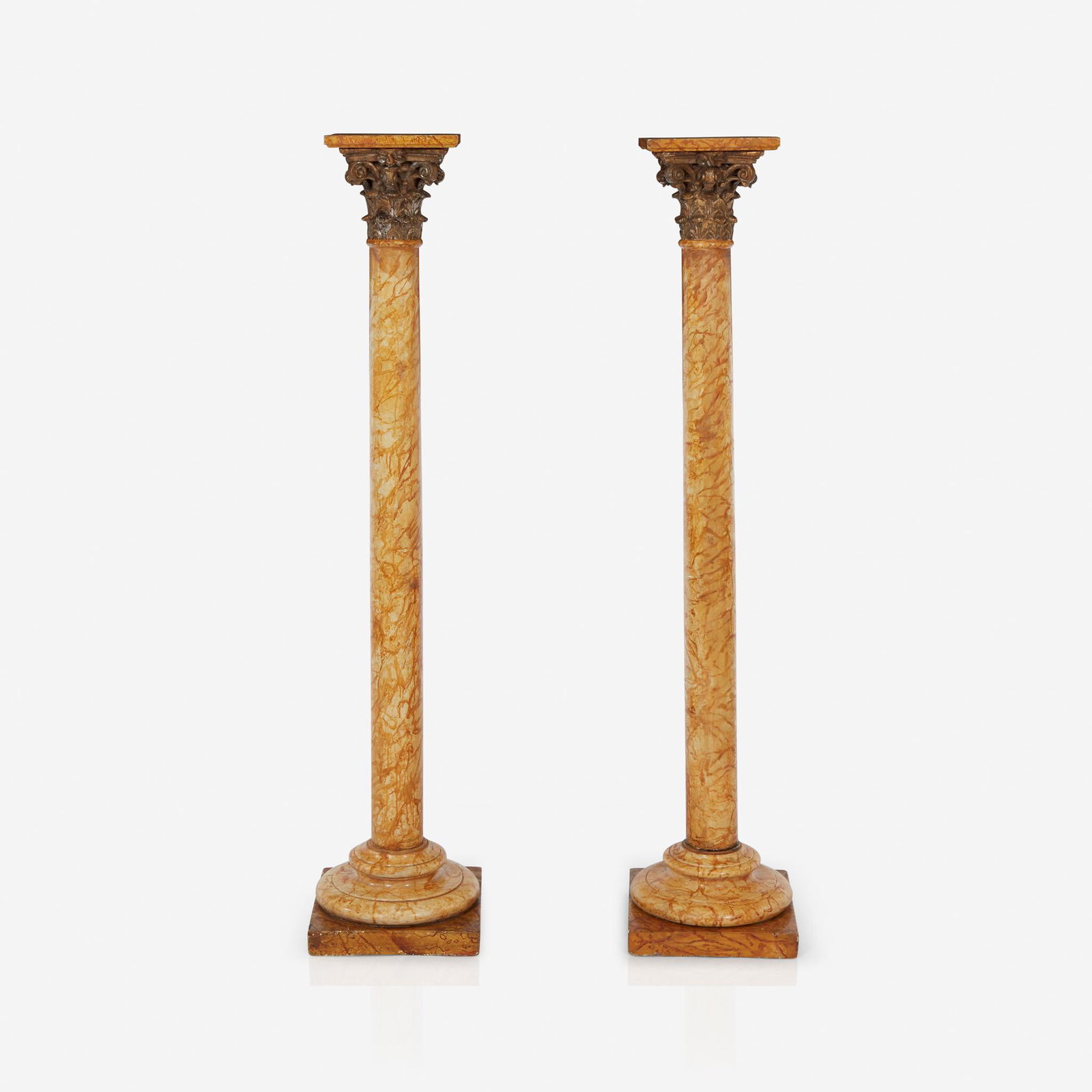 A pair of Victorian giltwood and faux marble Corinthian (1 of 1)