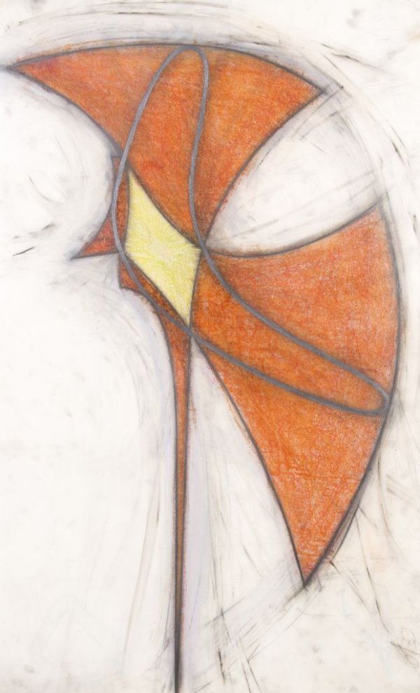 John Newman, (American, b. 1952), Untitled, 1987: John Newman (American, b. 1952) Untitled, 1987 charcoal and oilstick on vellum dated 6/30 (lower right), signed (lower right) 26 x 42 inches.