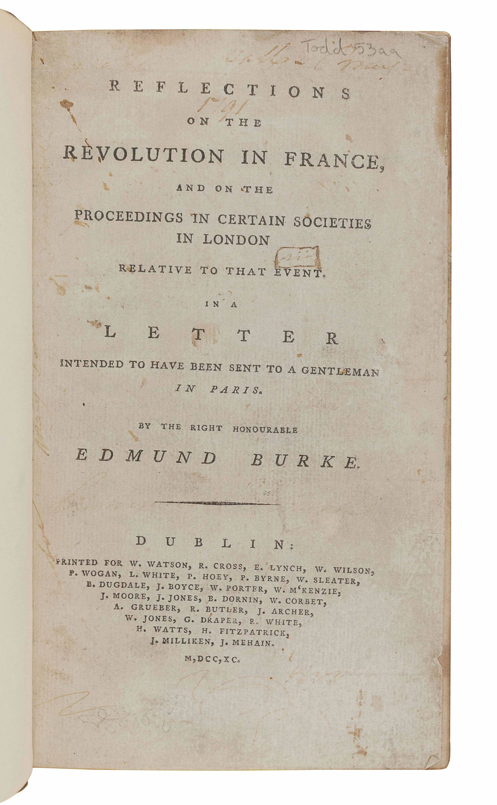 [THE FRENCH REVOLUTION].   A sammelband of Dublin (1 of 1)