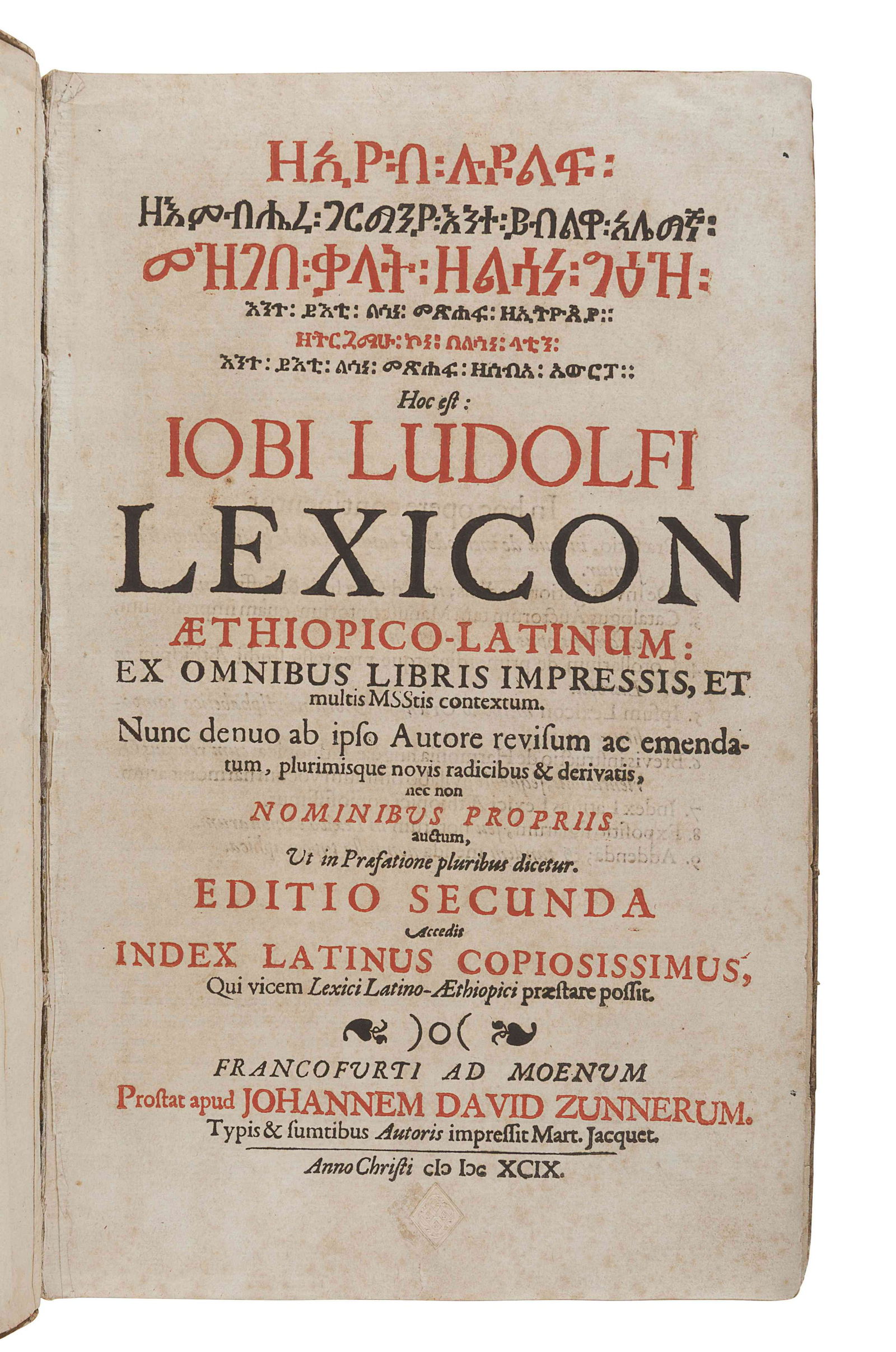 LUDOLF, Hiob (1624-1704).  Lexicon (1 of 1)