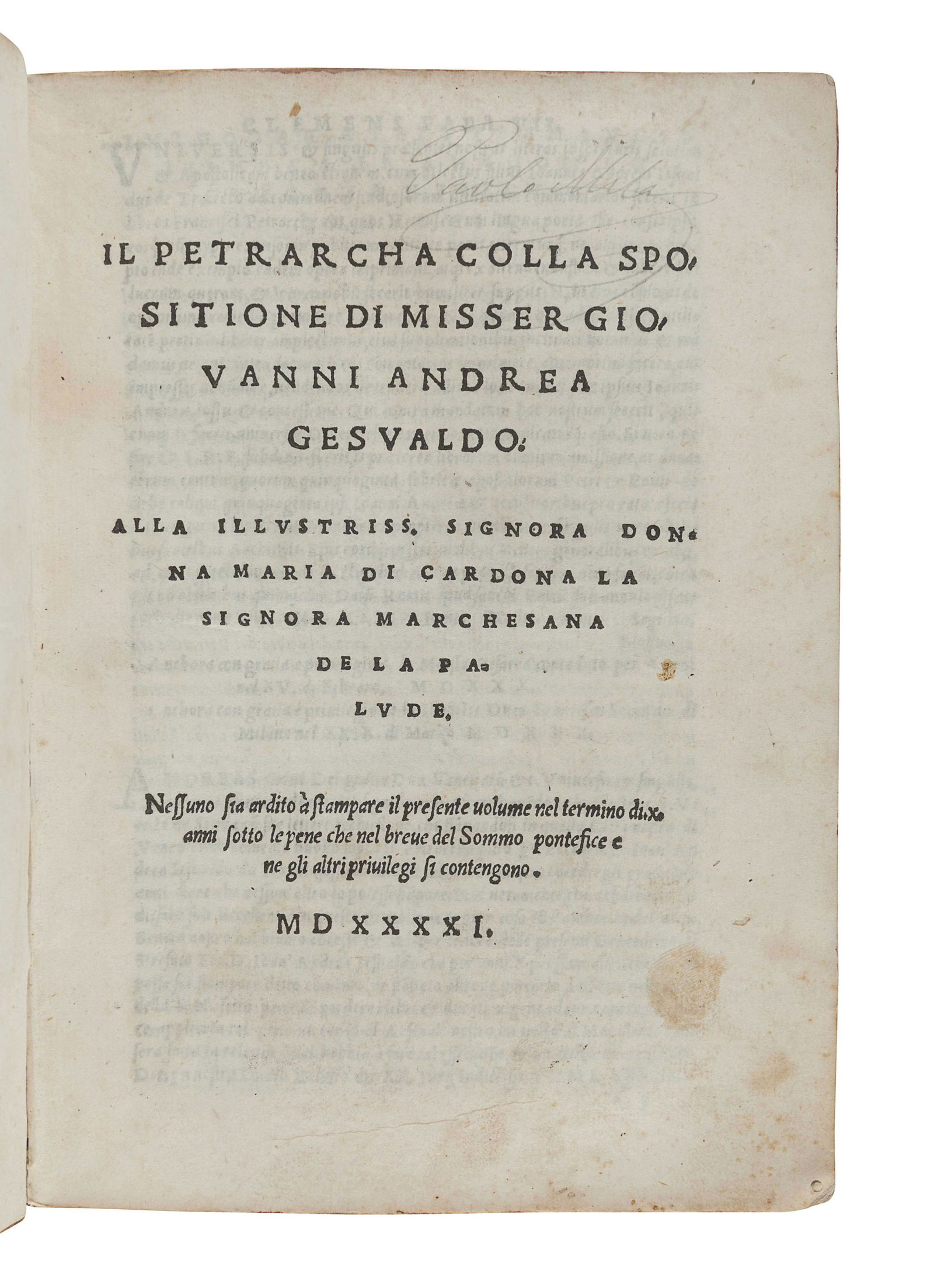 PETRARCA, Francesco (1304-1374), Canzonieri. Il (1 of 1)