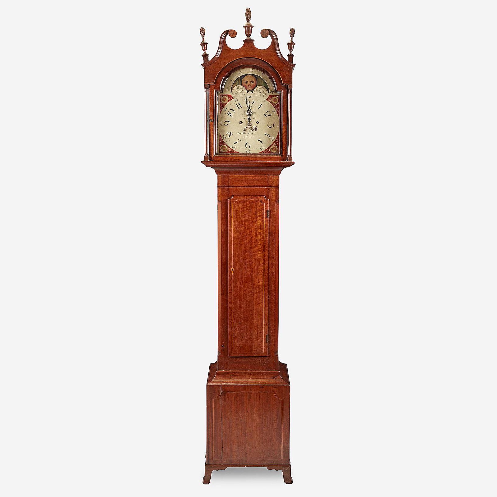 A Federal inlaid cherrywood tall case clock, Charles (1 of 3)