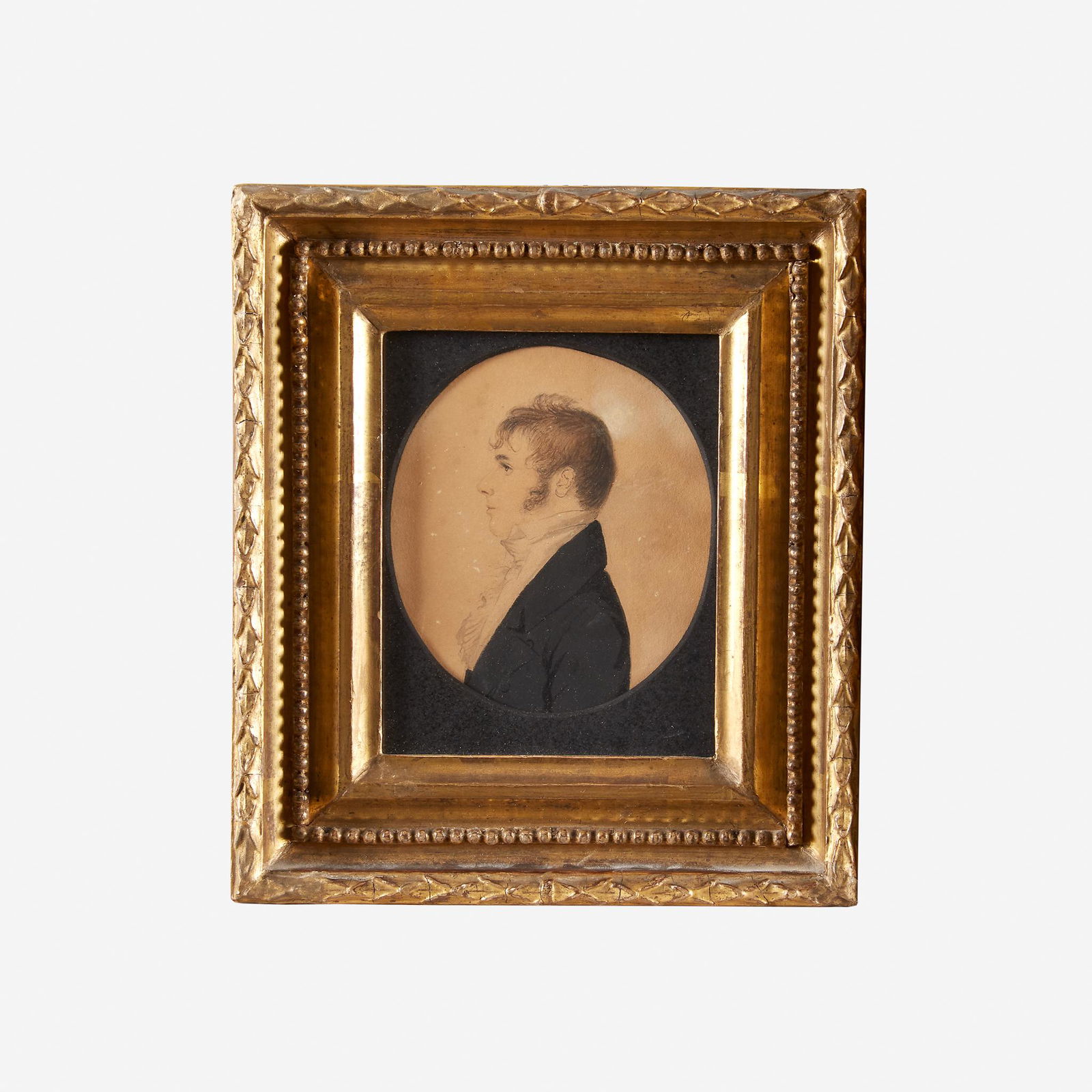 Thomas Birch (1779-1851), Pair of Portrait Miniatures:: Thomas Birch (1779-1851) Pair of Portrait Miniatures: Elizabeth Wilson and Henry Dorneck Inscribed on verso, "Painted by Thos. Birch/No 39 Spruce," watercolor and ink on paper, framed.3 7/8 in. x 3 3/