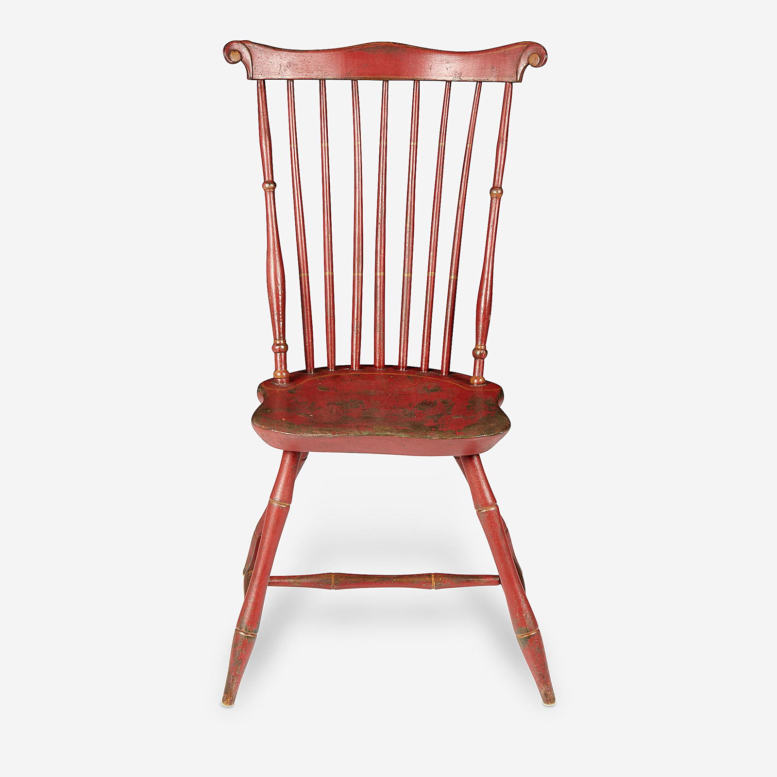 A red-painted fan-back Windsor side chair, Lancaster (1 of 1)