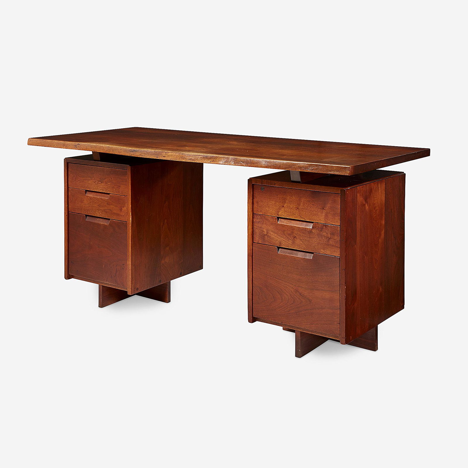 George Nakashima (1905-1990), "Double Pedestal" Desk, (1 of 3)