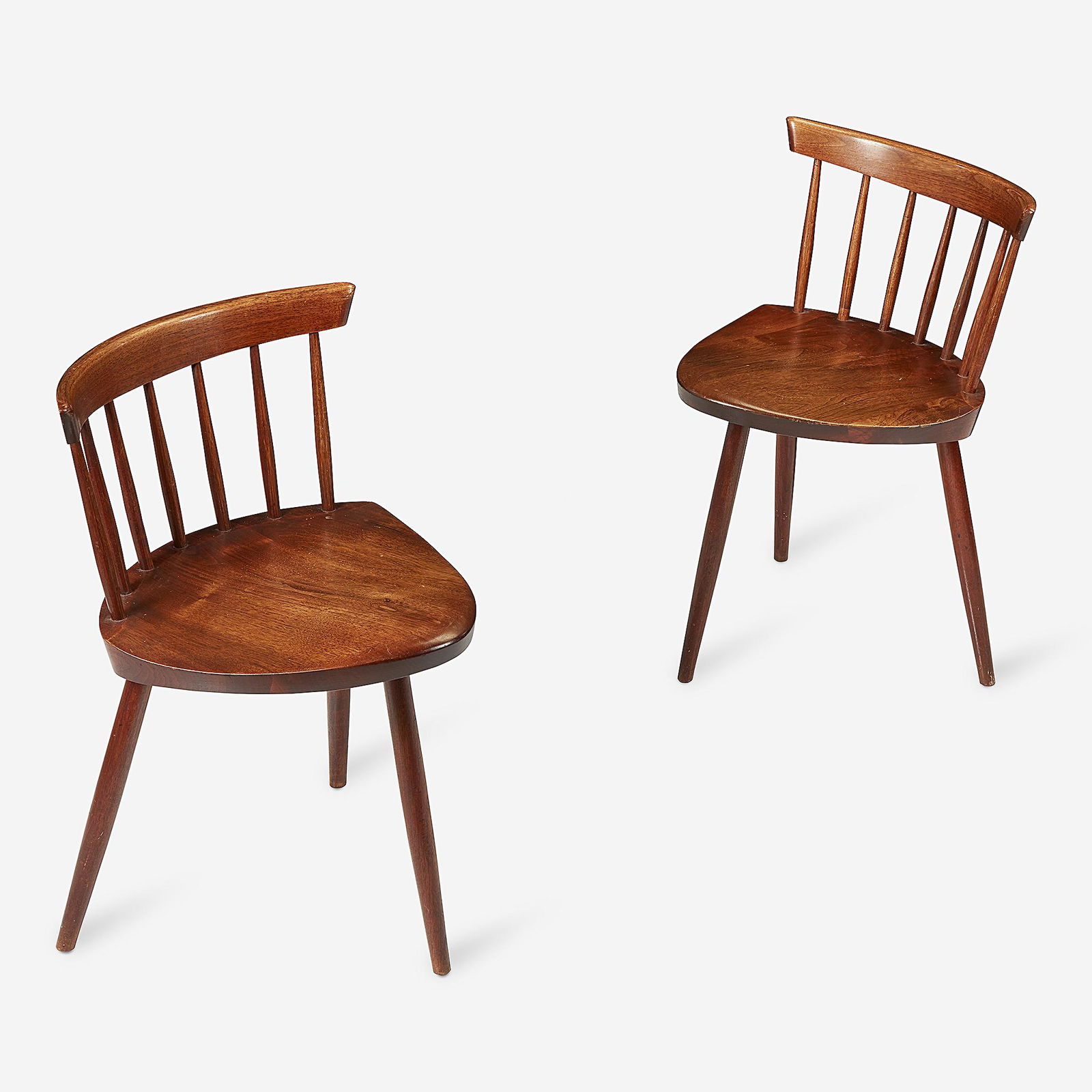 George Nakashima (1905-1990), Pair of "Mira" Chairs, (1 of 2)