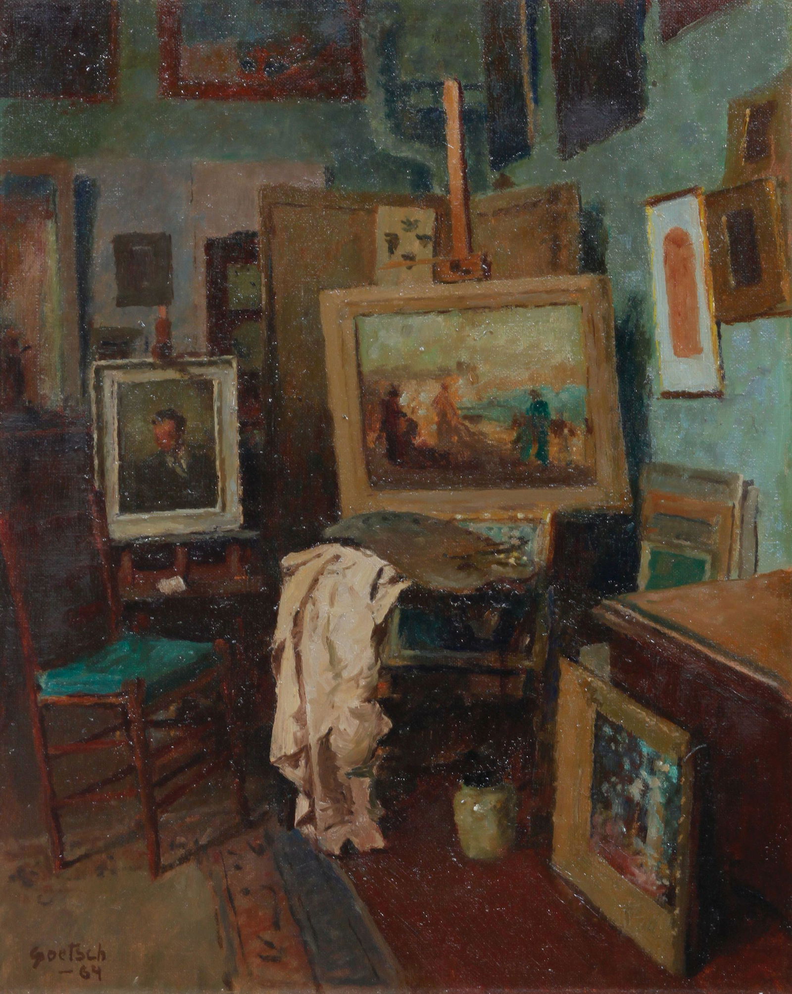 Gustav Goetsch (American, 1877-1969) Studio Interior, (1 of 2)