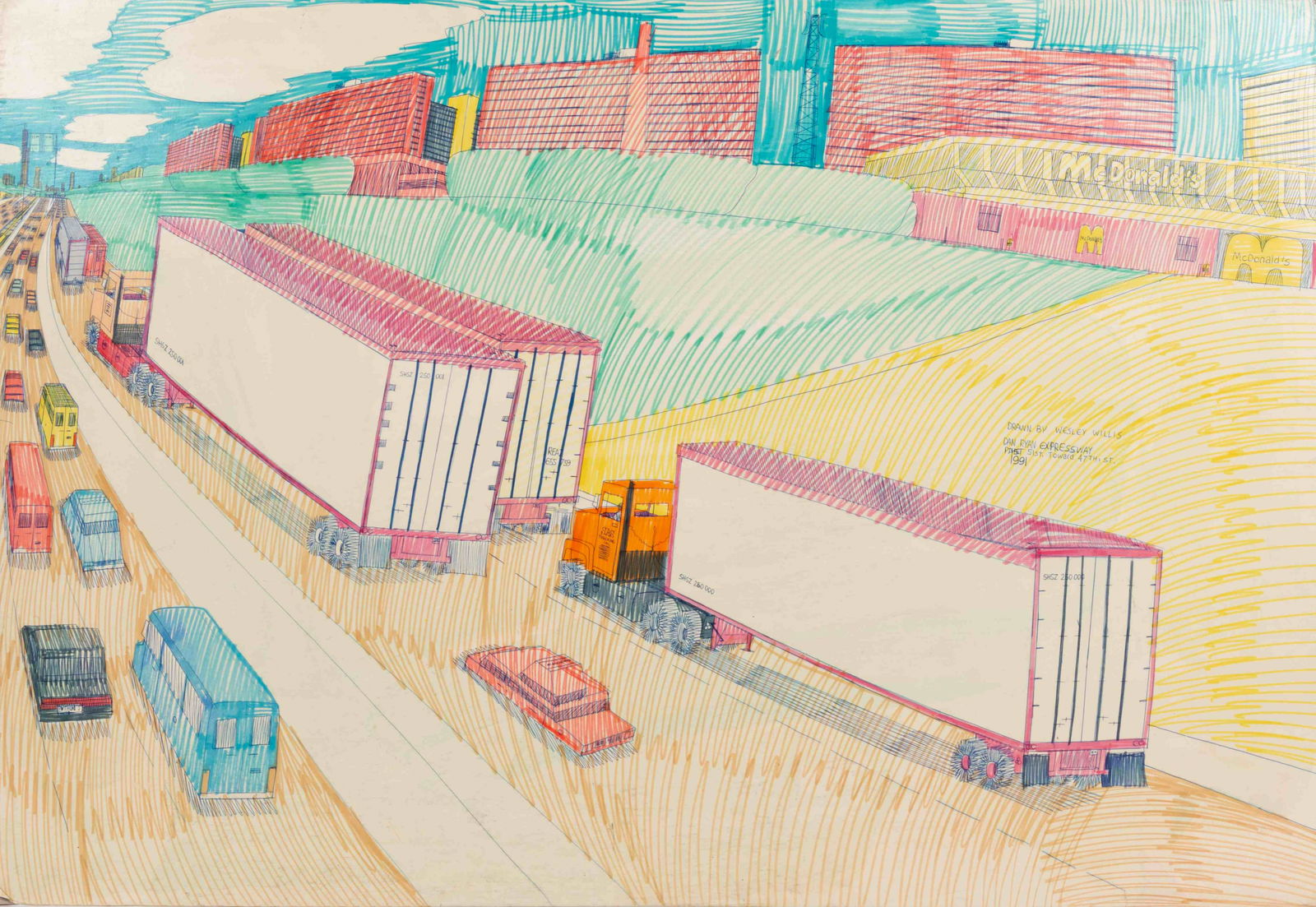 Wesley Willis (American, 1963-2003) Dan Ryan (1 of 3)
