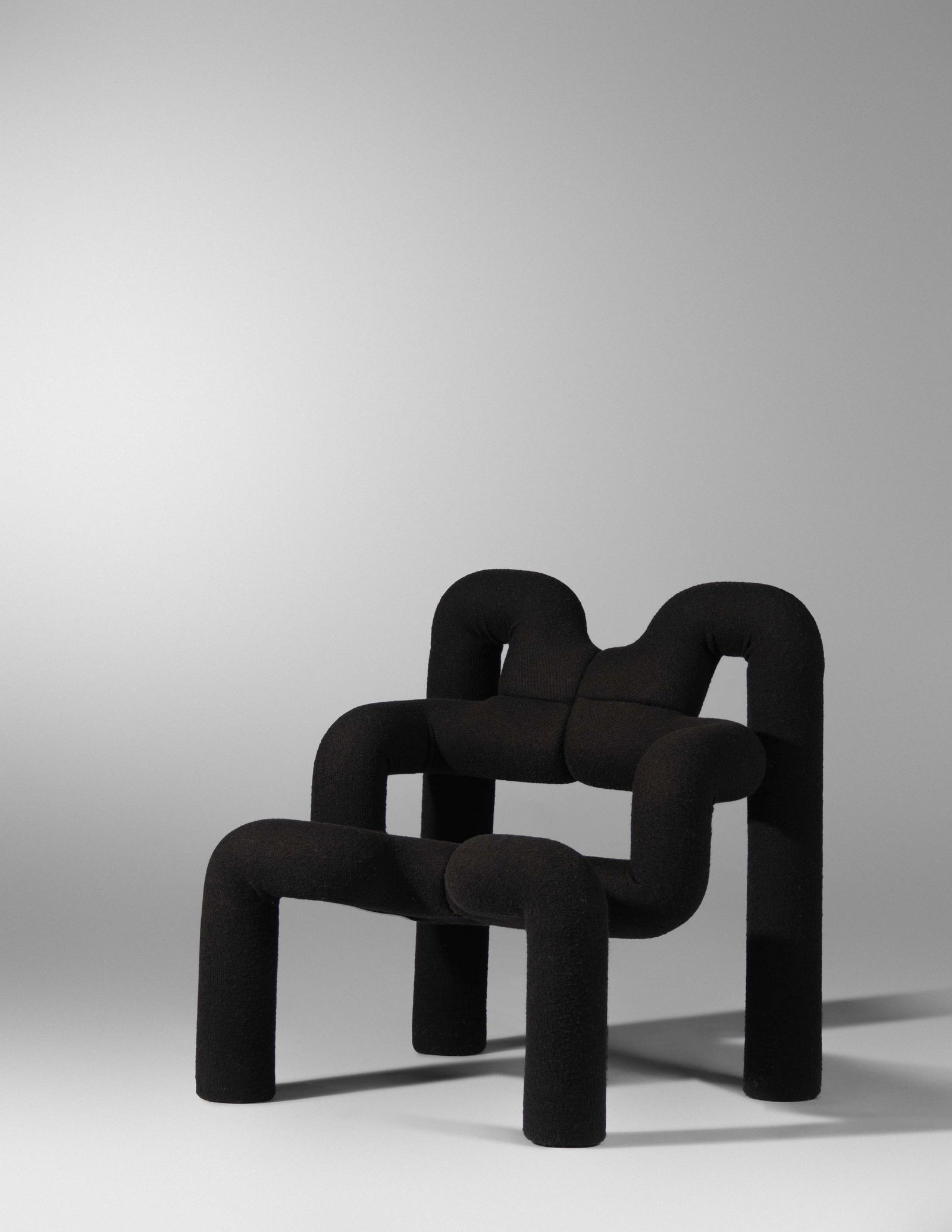 Terje Ekstrom (Norwegian, 1944-2013) Ekstrem Lounge: Terje Ekstrom (Norwegian, 1944-2013) Ekstrem Lounge Chair, Stokke, Norway upholstery and foam over steel unmarked H 31 x W 27 x D 27 inches