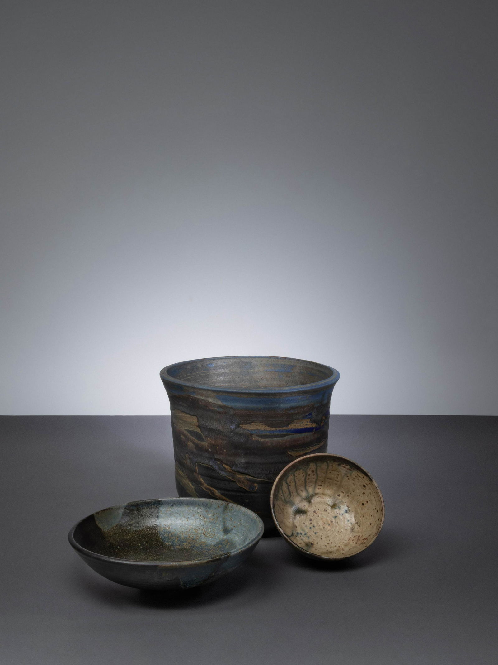 Toshiko Takaezu (American, 1922-2011) Three Vessels (1 of 2)