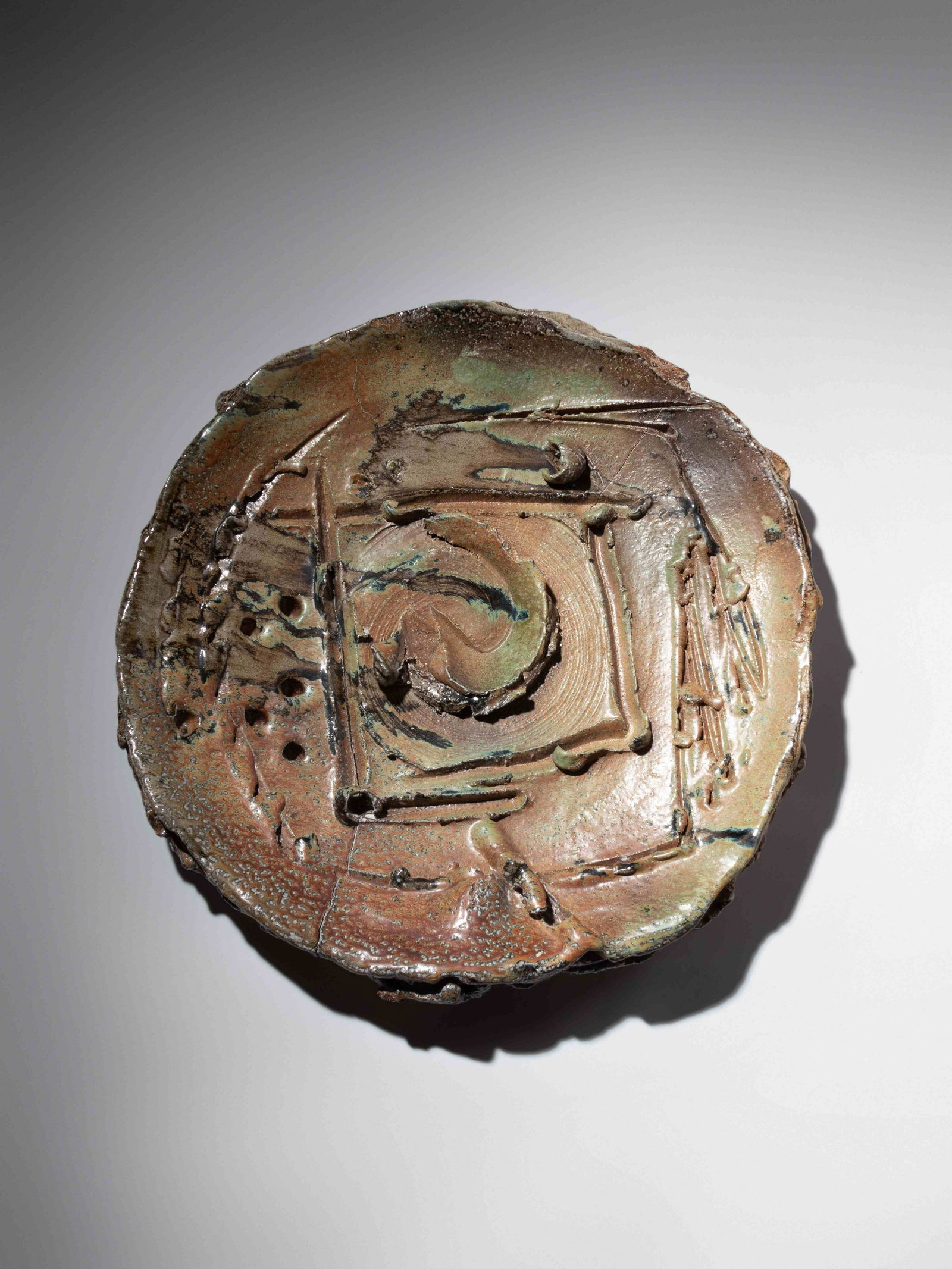 Don Reitz (American, 1929 - 2014) Ceramic Sculpture: Don Reitz (American, 1929 - 2014) Ceramic Sculpture glazed stoneware signed 'Ritz' to verso Diameter 20 inches Property from the Collection of William D. and Janet L. Johnson, Hartford, Wisconsin