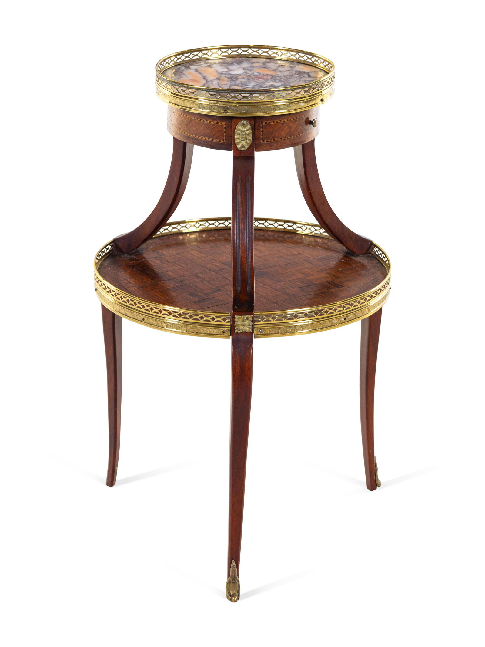 A Louis XV/XVI Two Tiered Mahogany Table (1 of 2)