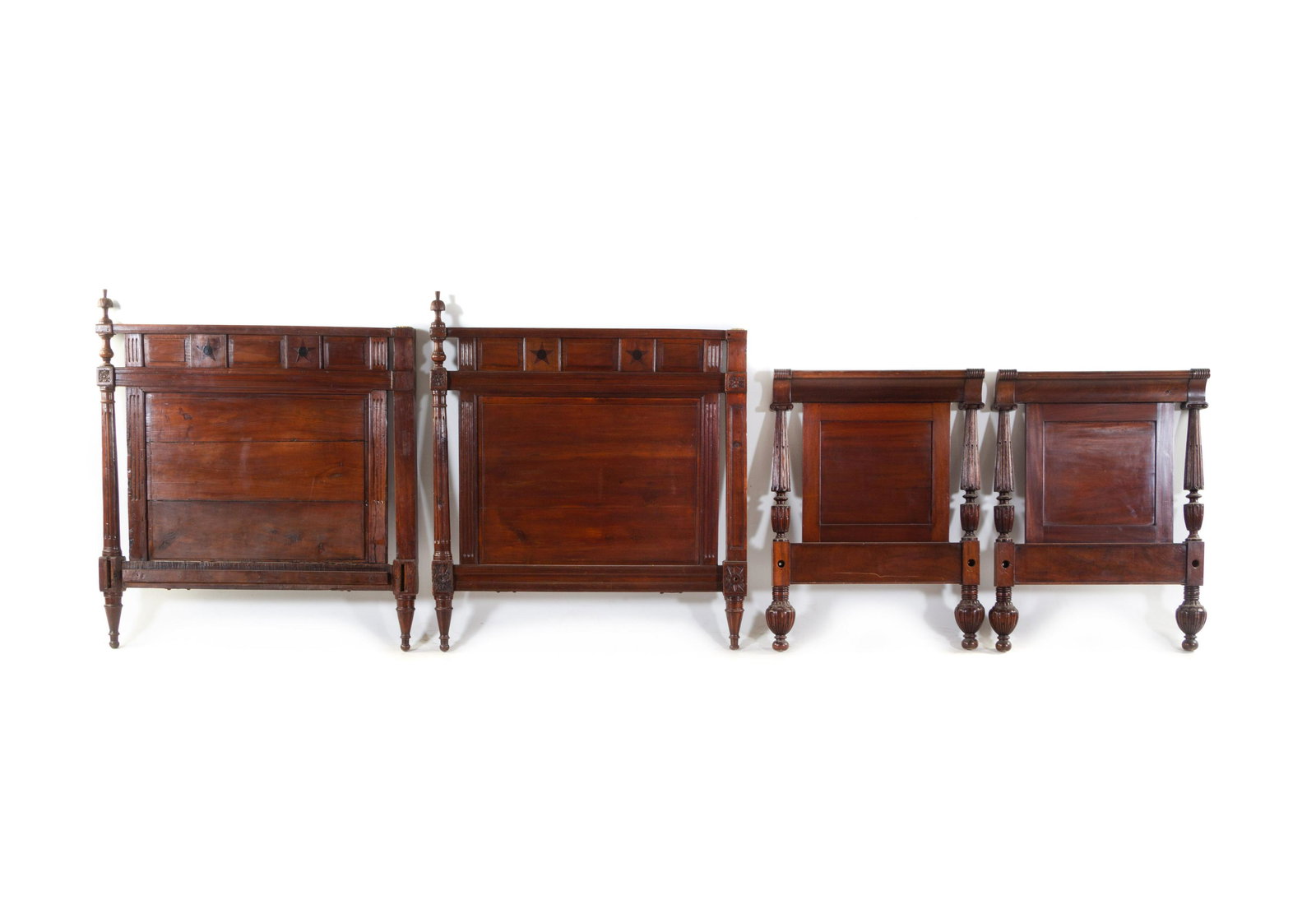 A Louis XVI Style Gilt Bronze Mounted Mahogany Daybed: A Louis XVI Style Gilt Bronze Mounted Mahogany Daybed 19th Century comprising a headboard and footboard, lacking rails. Height 48 inches. Property from Christa's Ltd., Chicago, Illinois