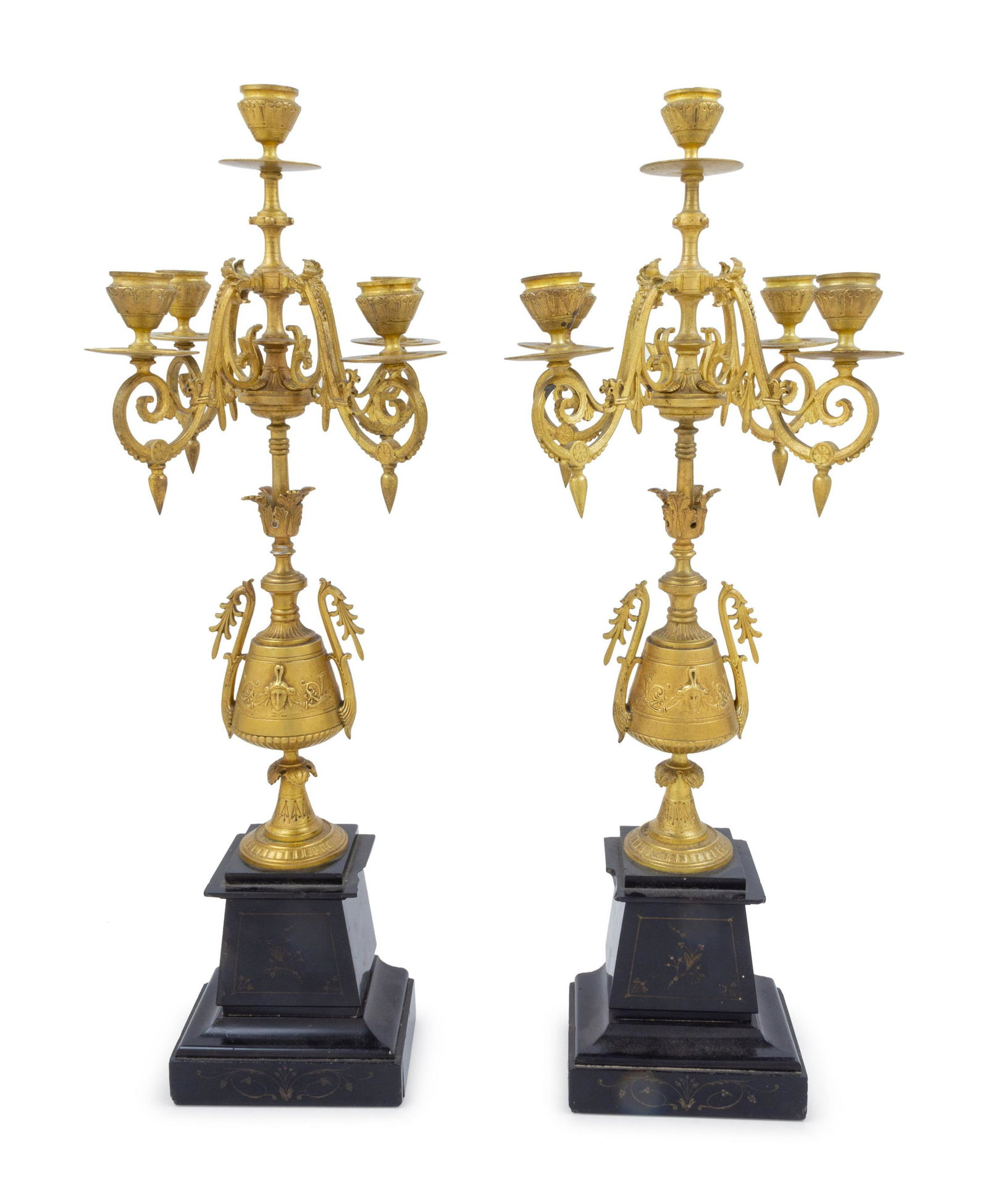 A Pair of Neoclassical Style Gilt Bronze and Slate (1 of 1)