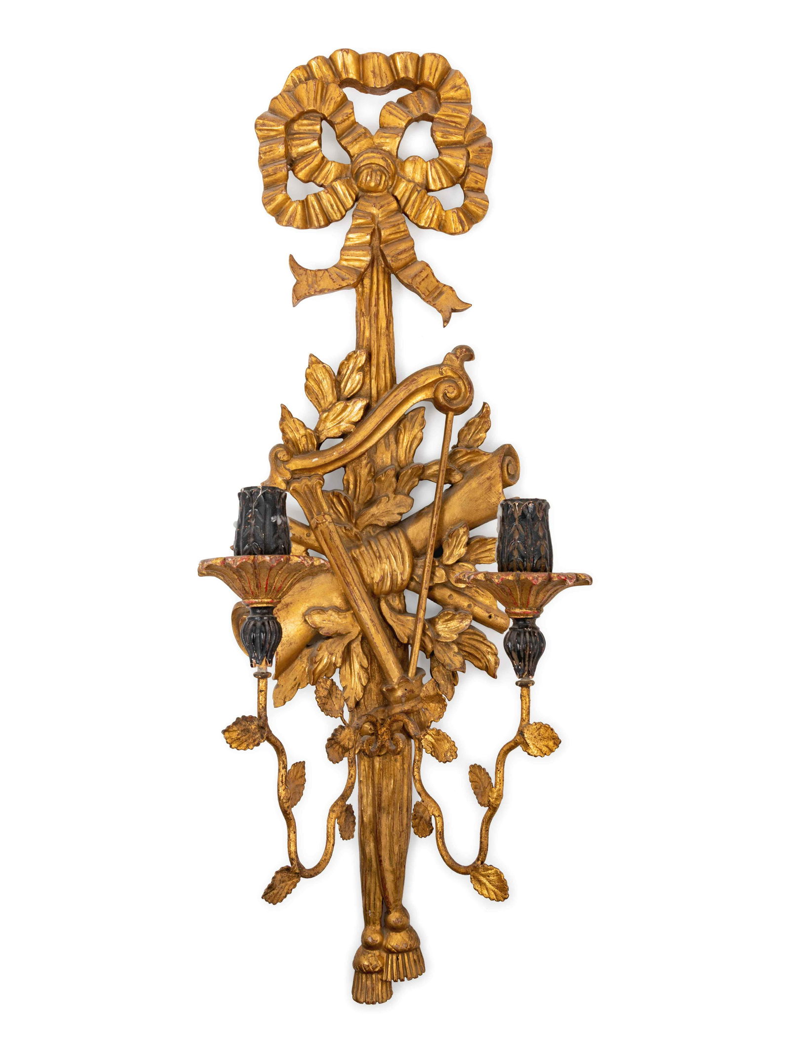 A French Neoclassical Style Giltwood Two-Light Sconce (1 of 1)