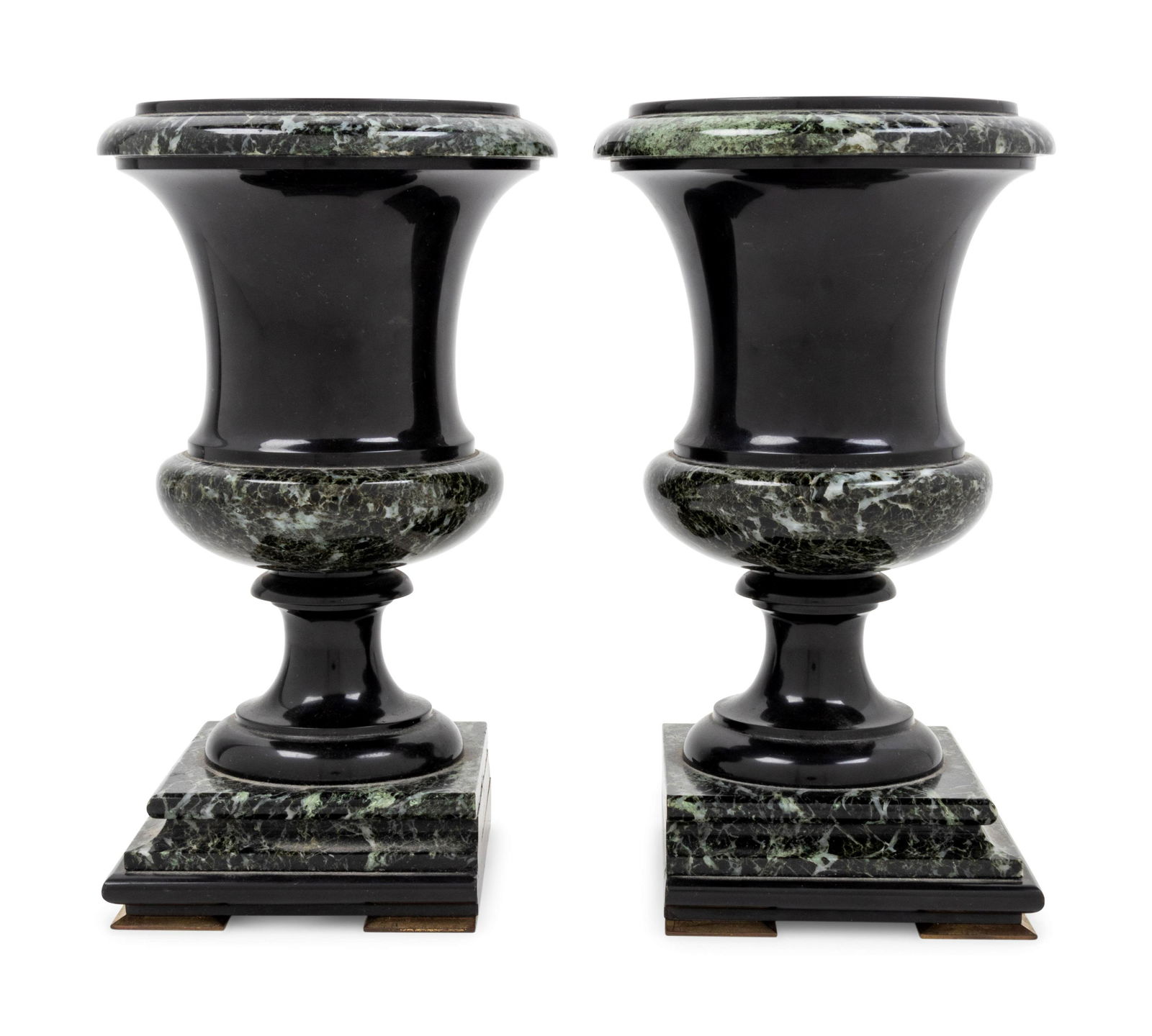 A Pair of Two-Tone Marble Urns (1 of 1)