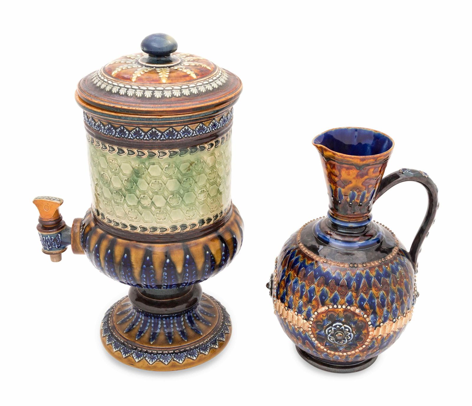 A Doulton Lambeth Stoneware Ewer and Liquor Dispenser (1 of 3)