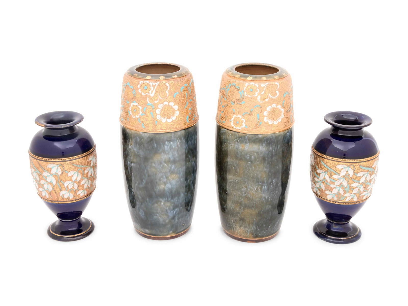 Two Pairs of Royal Doulton Stoneware Vases (1 of 2)