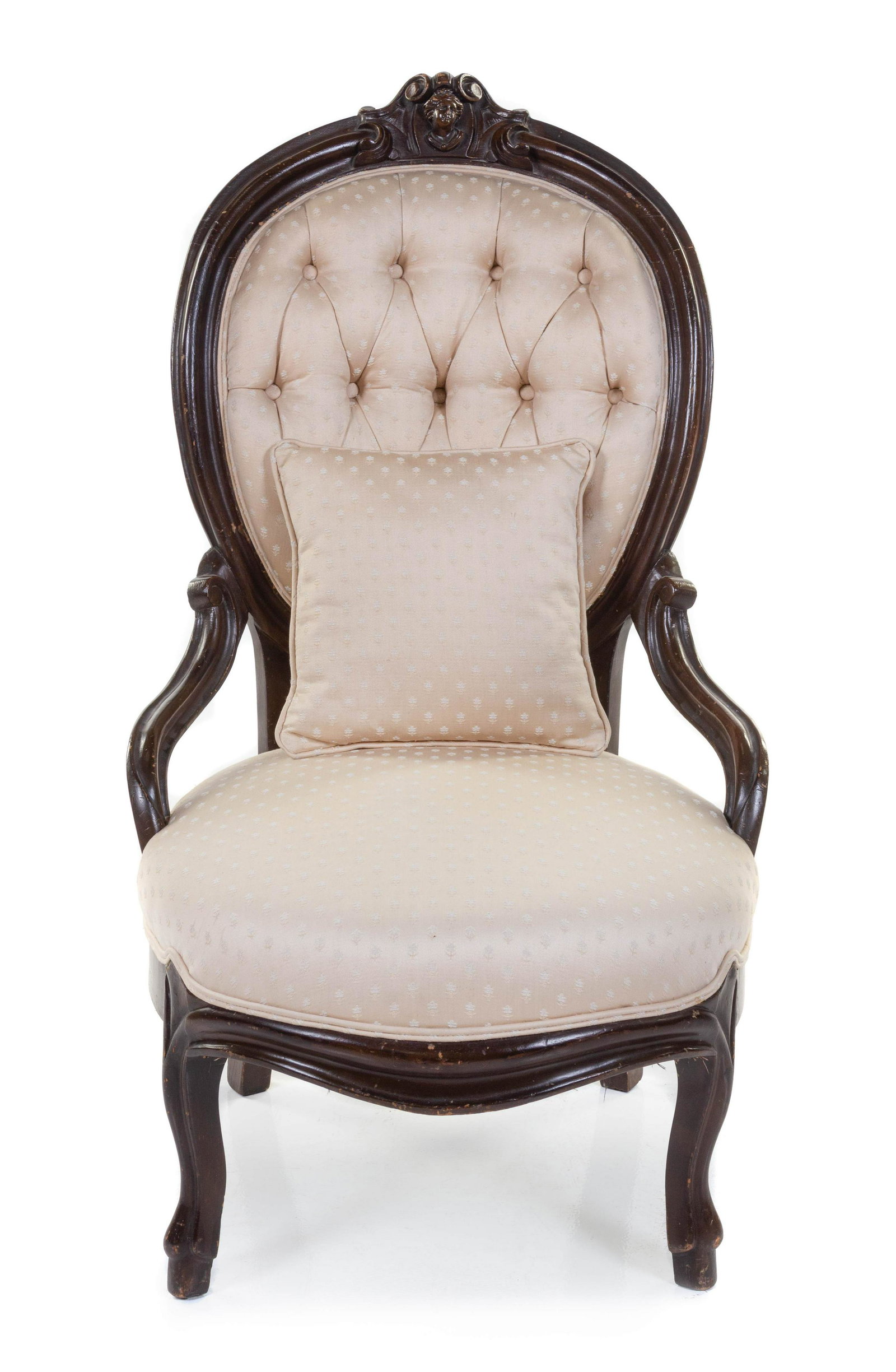 A Victorian Style Ladies Slipper Chair: A Victorian Style Ladies Slipper Chair 20th Century Height 39 inches.
