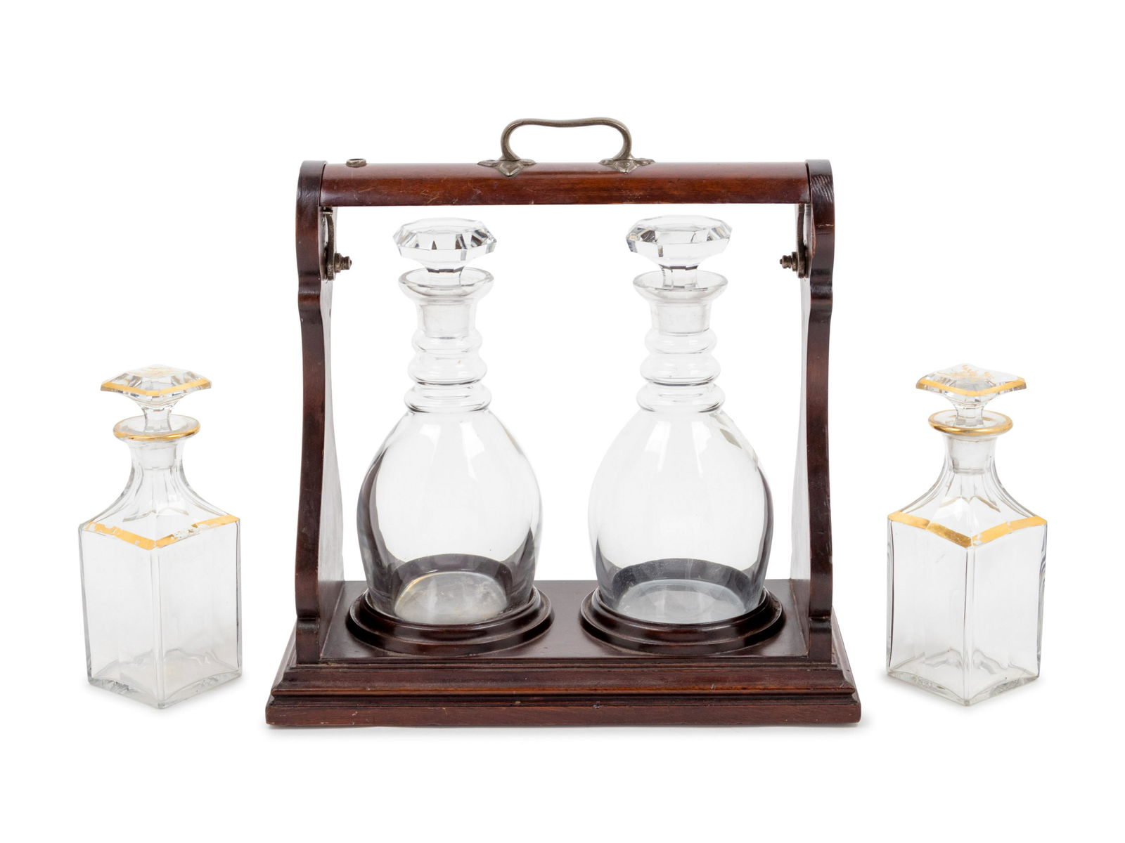 An Edwardian Mahogany Two-Bottle Tantalus (1 of 1)