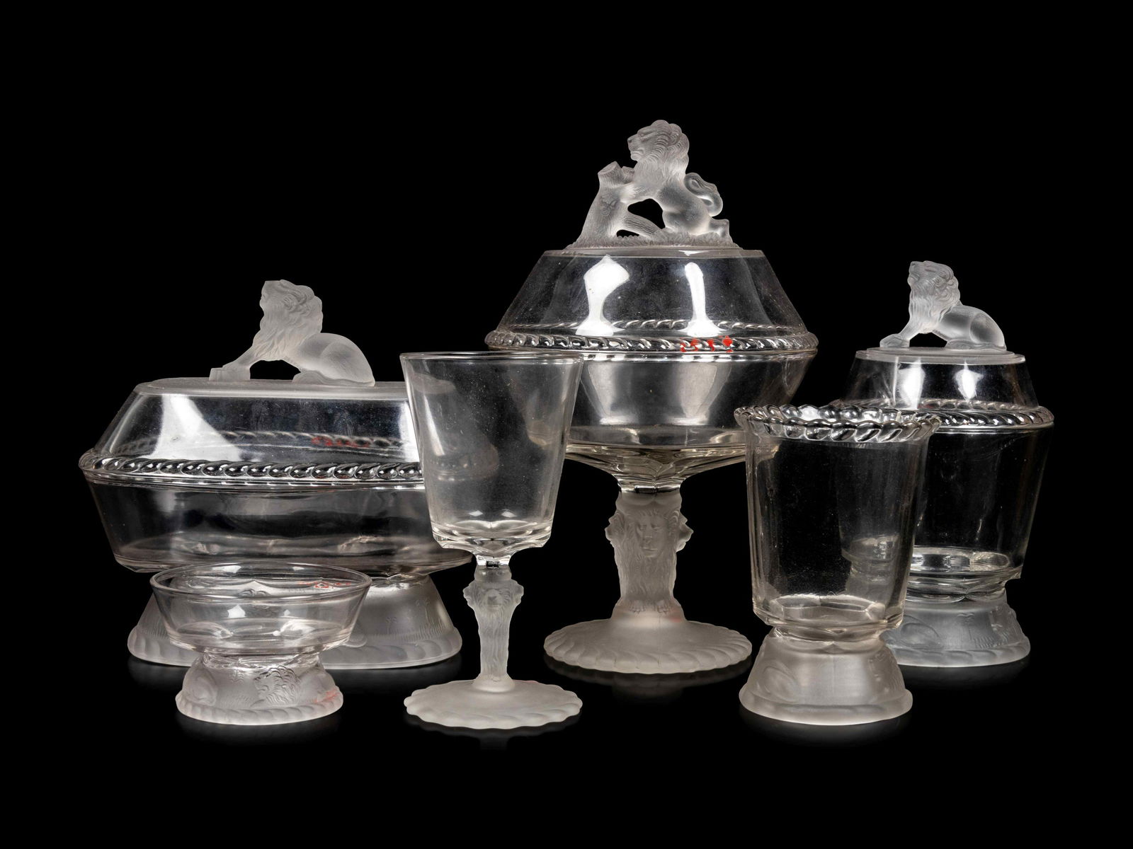 A Gillinder and Sons Lion Pattern Glass Service (1 of 1)