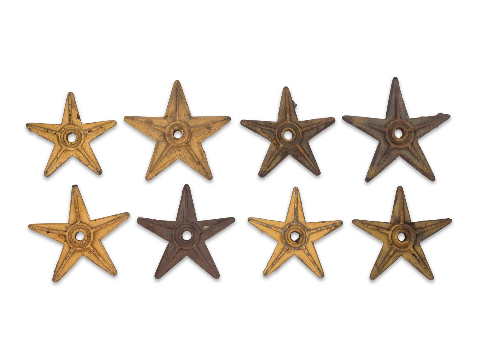 A Group of Eight Cast Metal Stars (1 of 1)