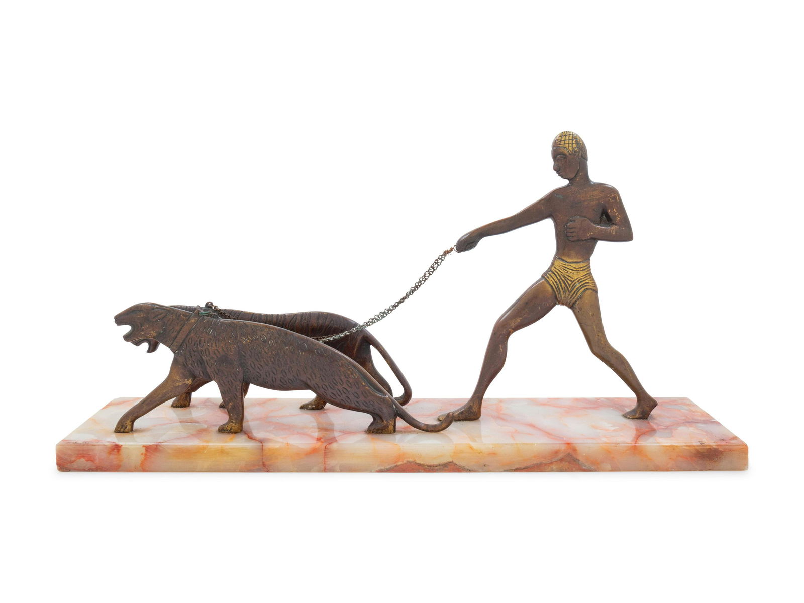 An Art Deco Bronze and Onyx Figural Group (1 of 1)