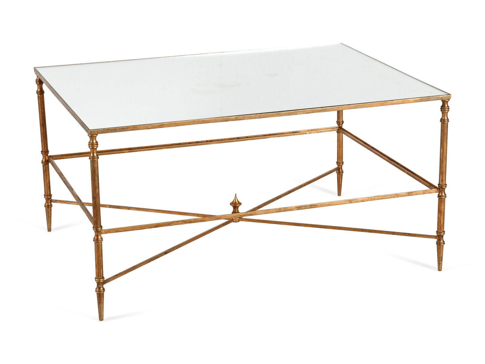 A Mirror-Inset Gilt Metal Low Table (1 of 3)