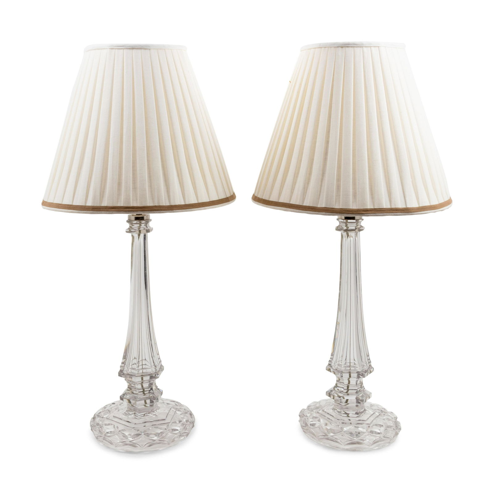 A Pair of Cut Glass Lamps (1 of 1)
