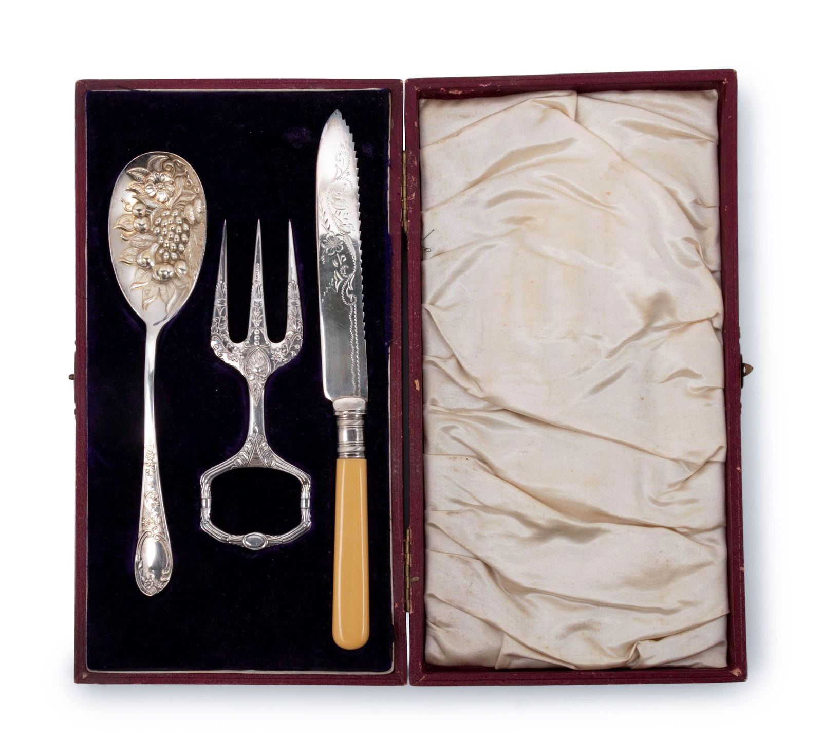 A Cased Silver-Plate Serving Set (1 of 3)
