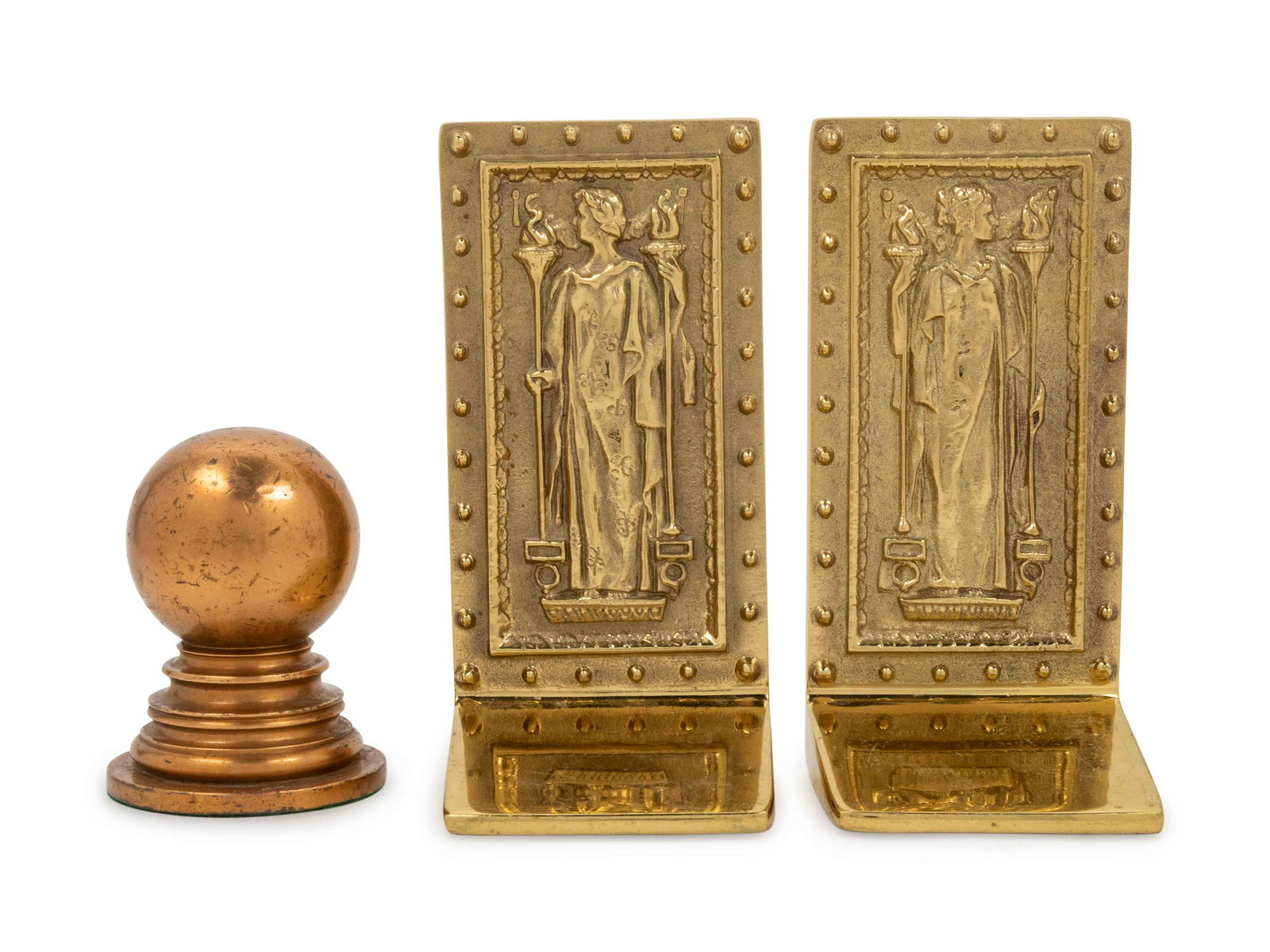 A Pair of Brass Library of Congress Bookends, Virginia (1 of 3)