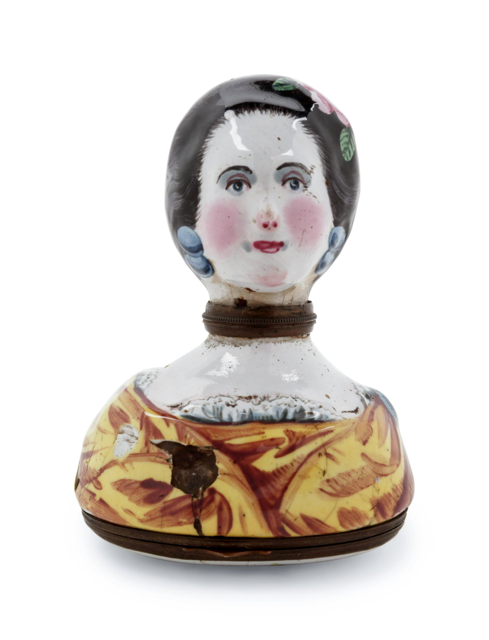 An Enameled Metal Figural Pill Box (1 of 2)