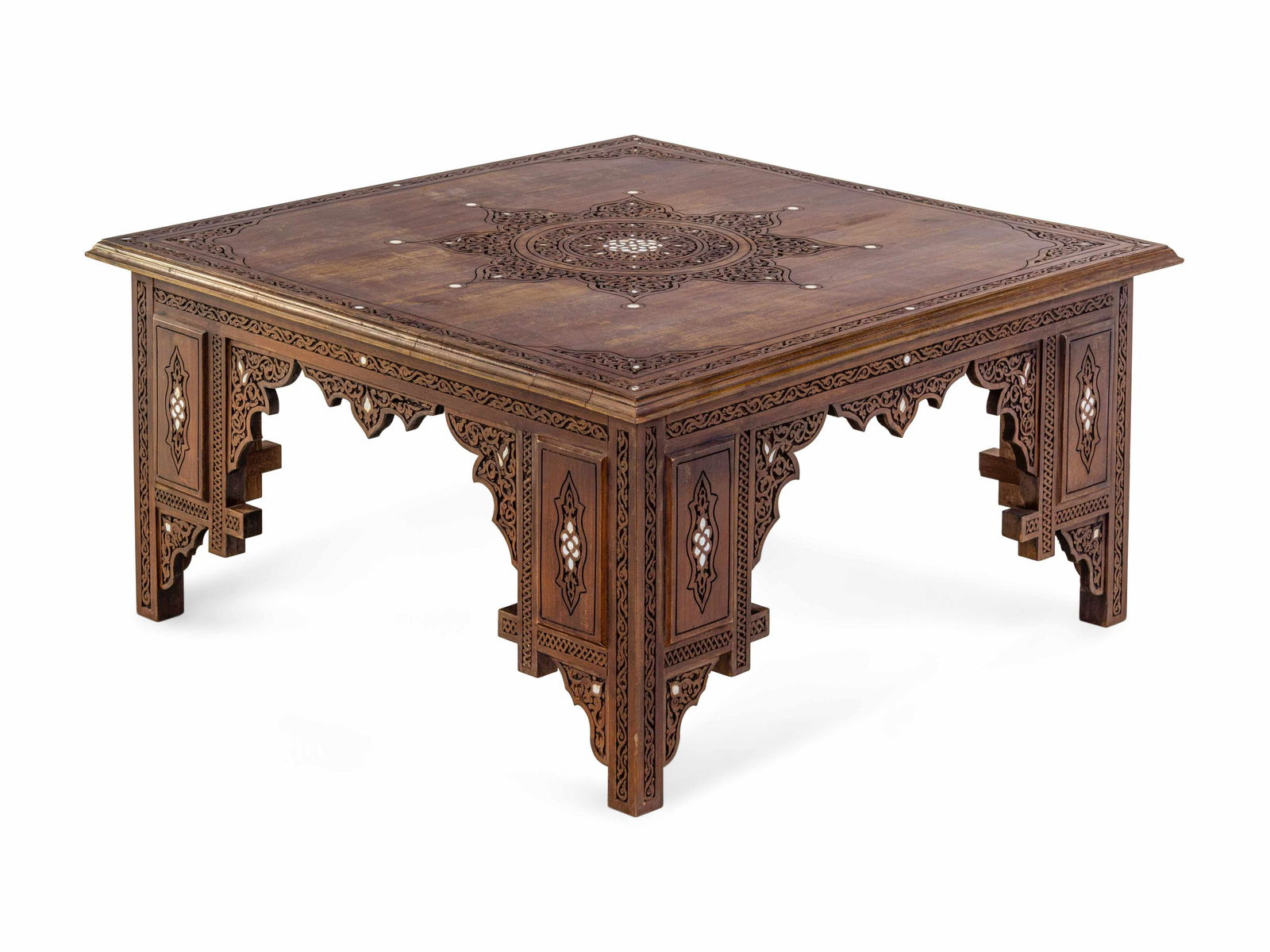 A Syrian Mother-of-Pearl Inlaid Low Table (1 of 3)