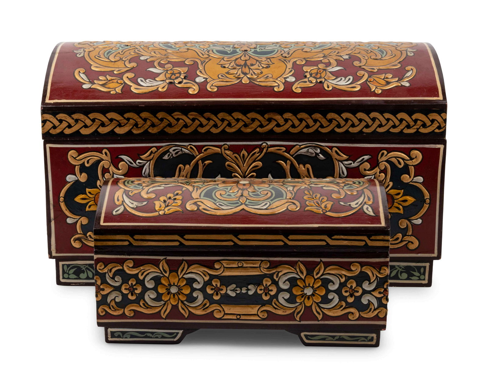 Two Syrian Carved and Polychrome-Decorated Wood Blanket (1 of 3)