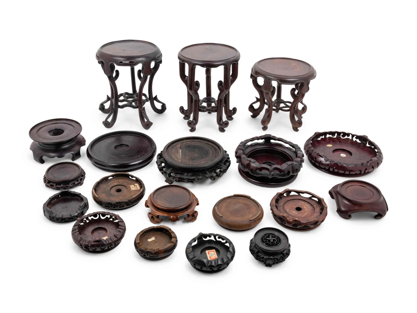 A Group of Forty-Eight Chinese Hardwood Stands (1 of 1)