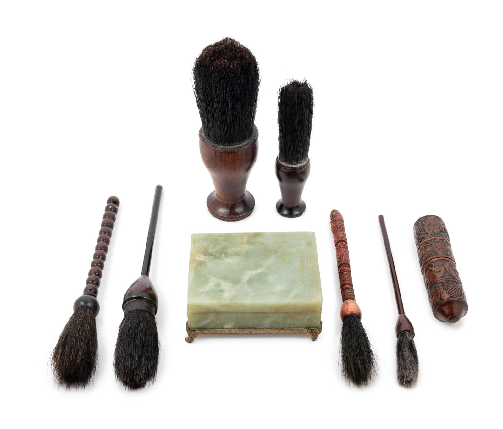 A Group of Six Chinese Hardwood and Cinnabar Lacquer (1 of 2)