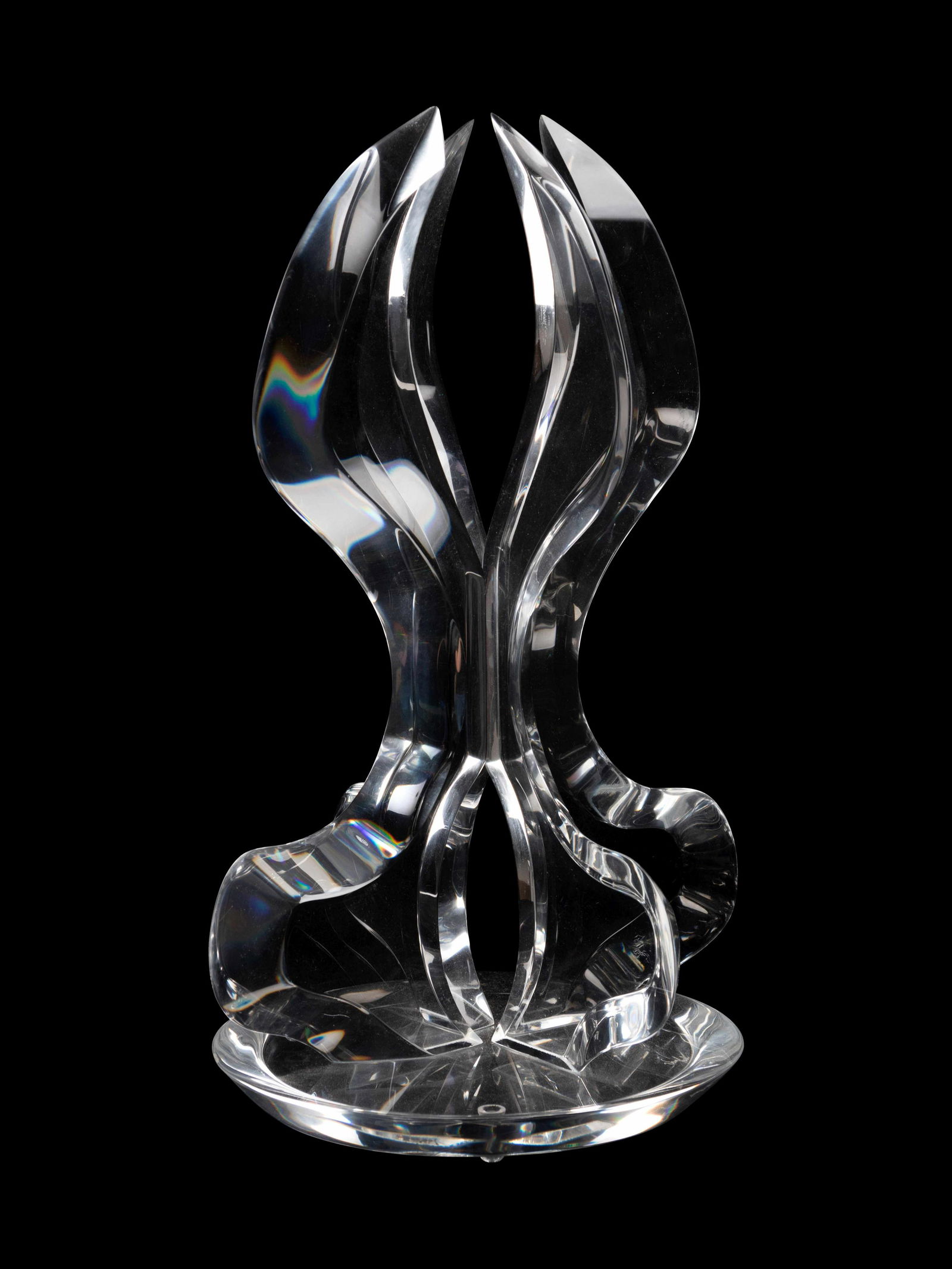 Hivo Van Teal (20th century): Hivo Van Teal (20th century) Untitled lucite Height 18 1/4 x width 9 3/4 inches.