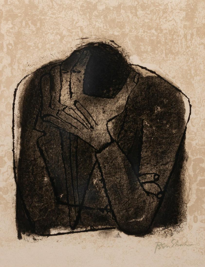 Ben Shahn (American, 1898-1969): Ben Shahn (American, 1898-1969) Crying Man signed Ben Shahn (lower right) 22 x 17 inches.
