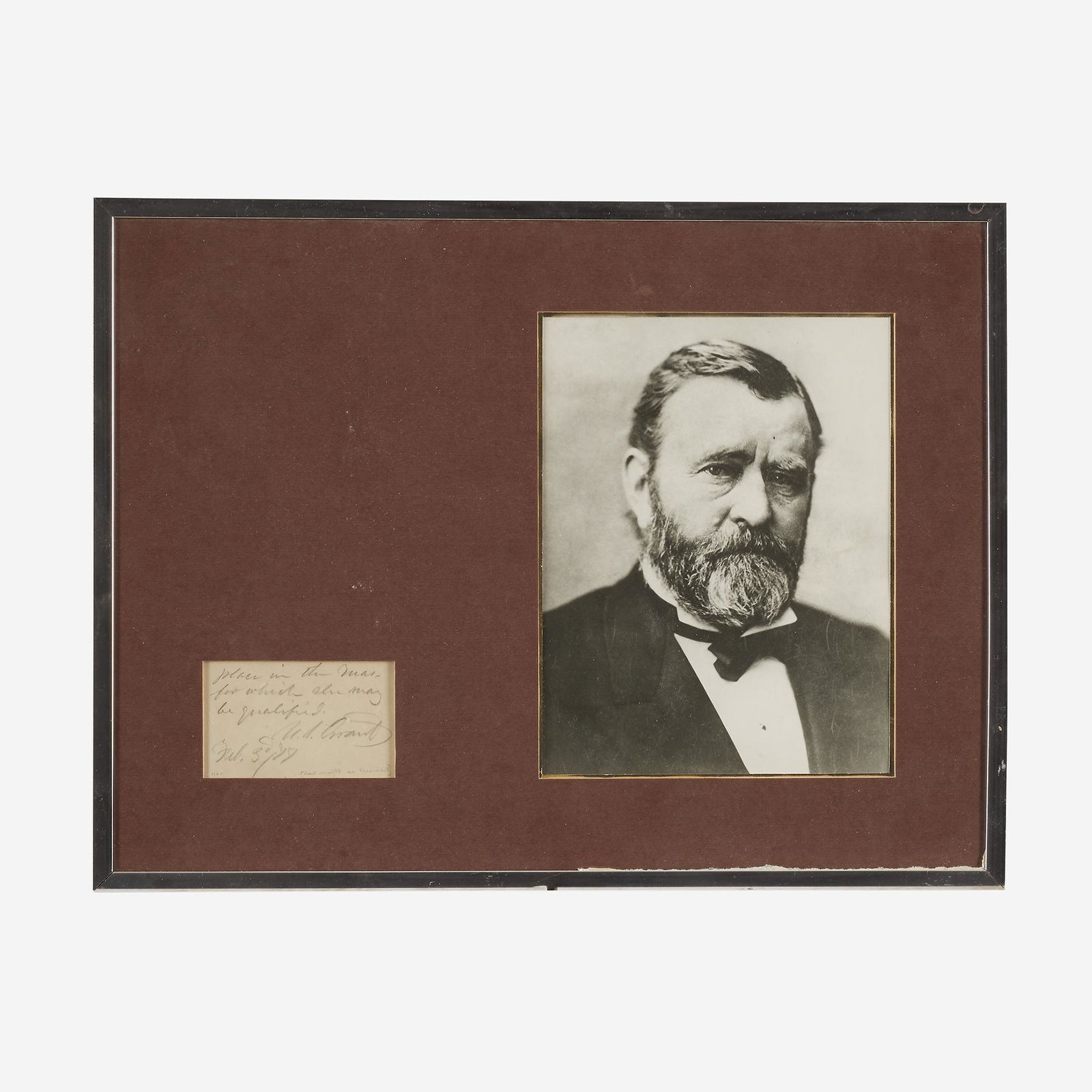 Ulysses S. Grant (1869-77), Autograph Note, signed (1 of 1)