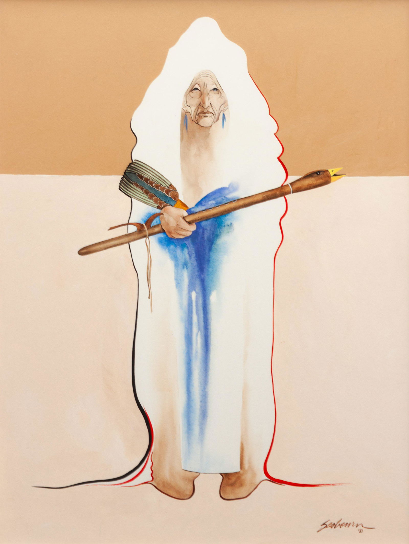 Bert Seabourne (American, b. 1931) Cheyenne Love Flute, (1 of 3)