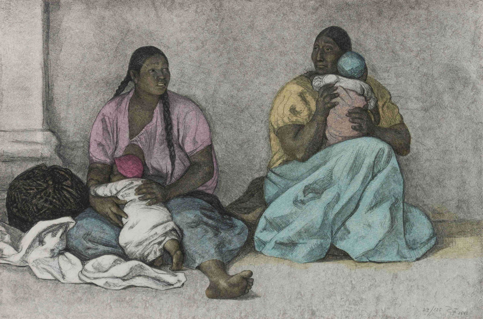 Francisco Zuniga (Mexican, 1912-1998) Dos Mujeres Con (1 of 2)