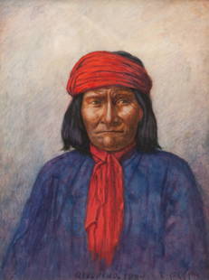 Charles Craig (American, 1846-1931) Geronimo, 1884: Charles Craig (American, 1846-1931) Geronimo, 1884 watercolor on paper signed Chas. Craig, dated and titled (lower right) 15 1/2 x 11 1/2 inches