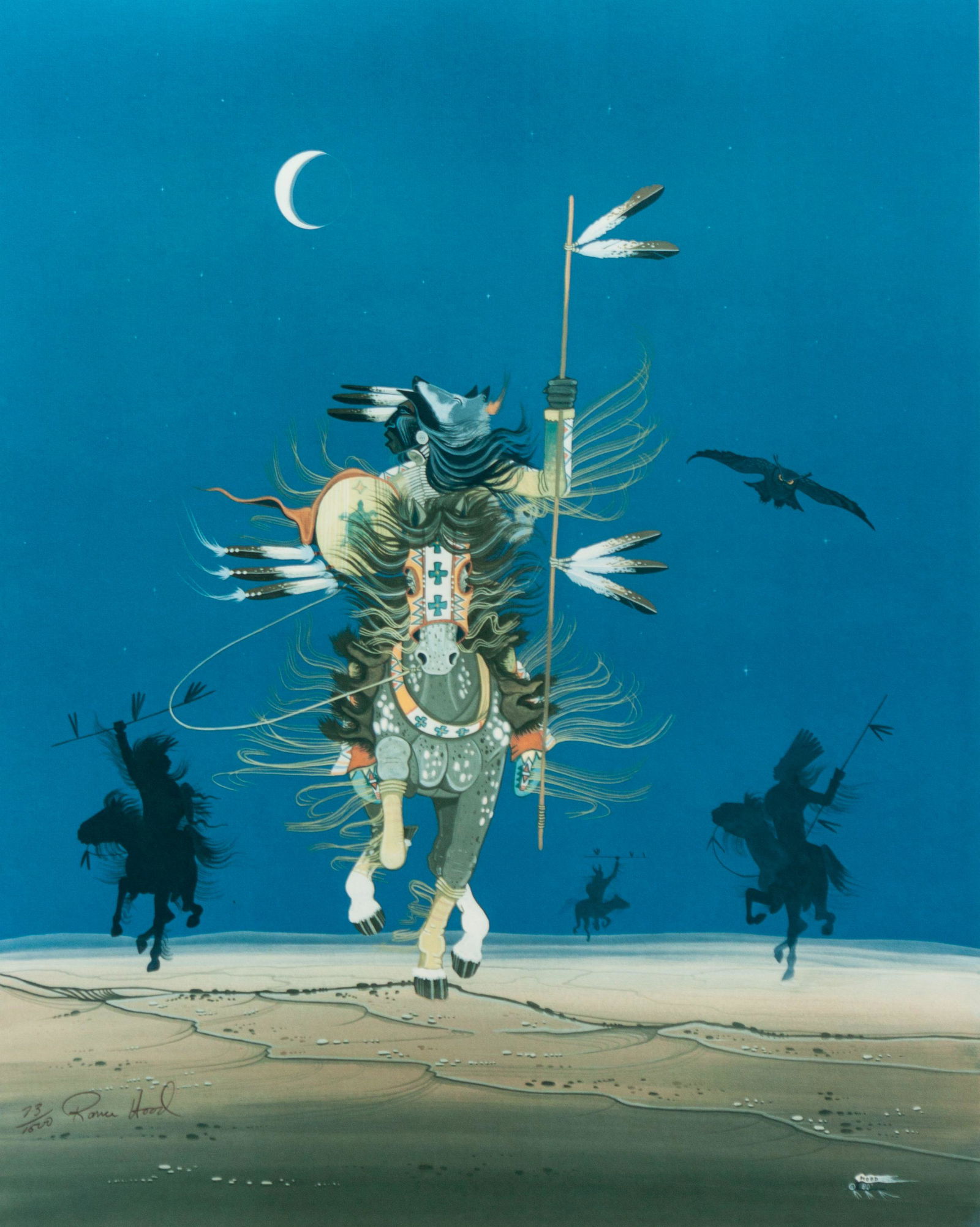 Rance Hood (Comanche, b. 1941) Warrior (1 of 3)