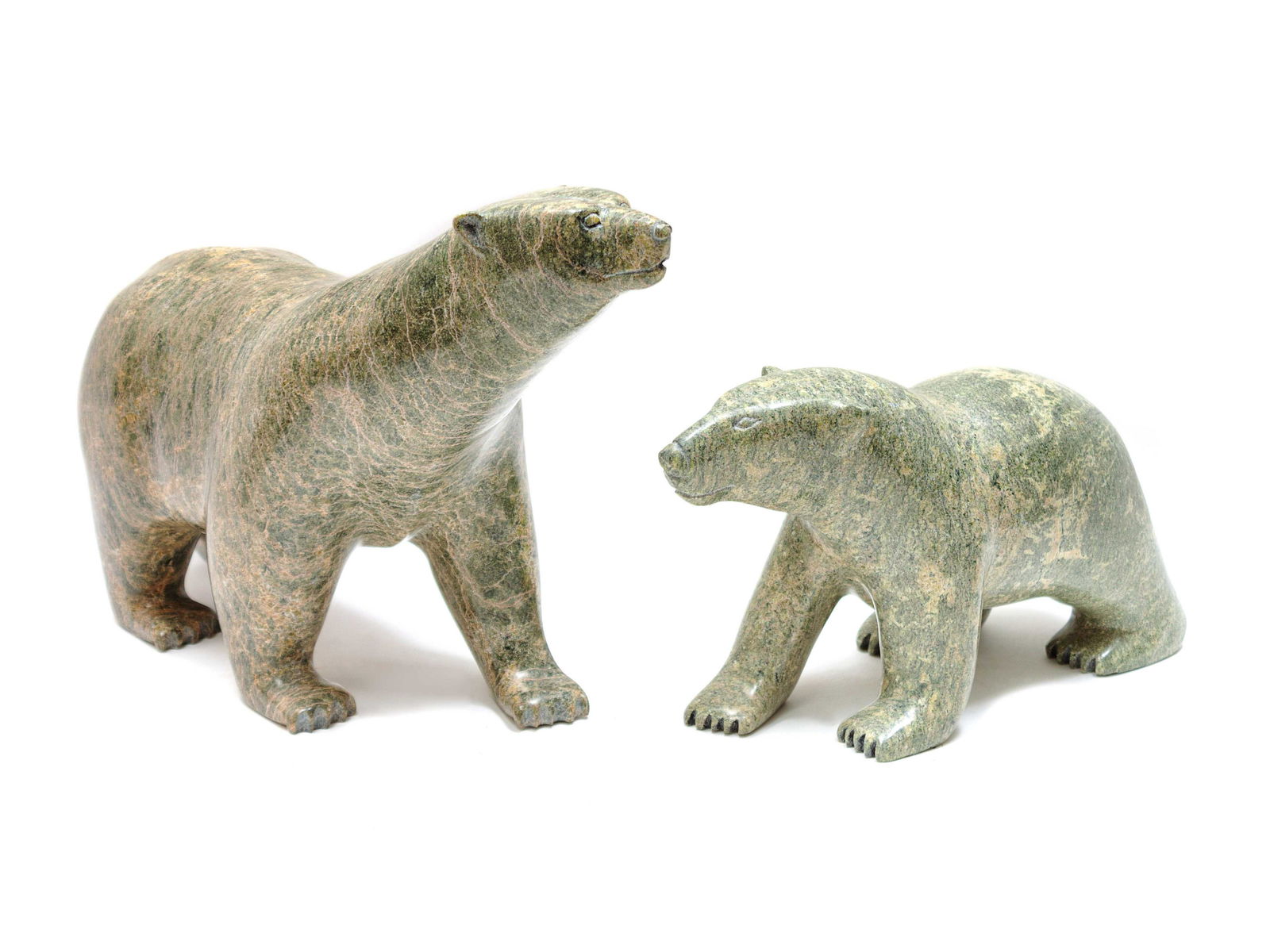 Joe Parr (Inuit, 20th Century) Two Soapstone Polar Bear (1 of 1)