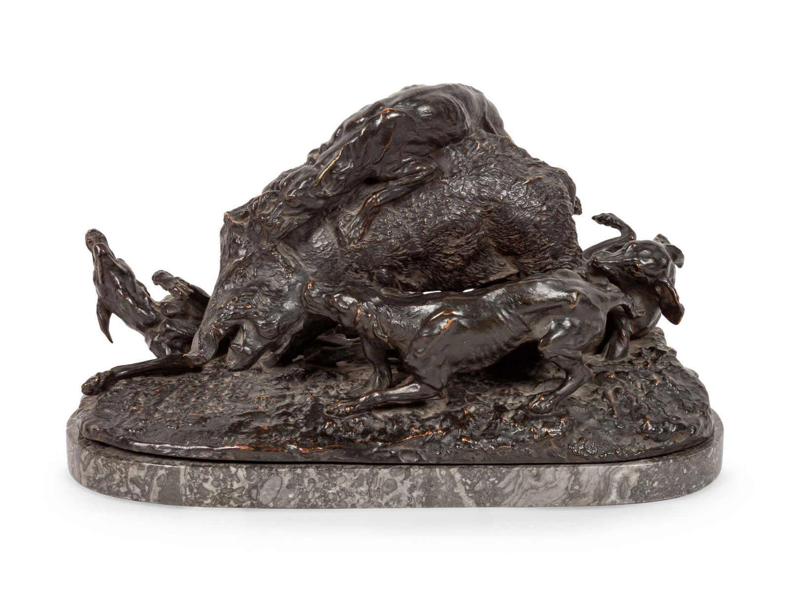 Pierre Jules Mene (French, 1810-1879) Hounds Attacking (1 of 2)