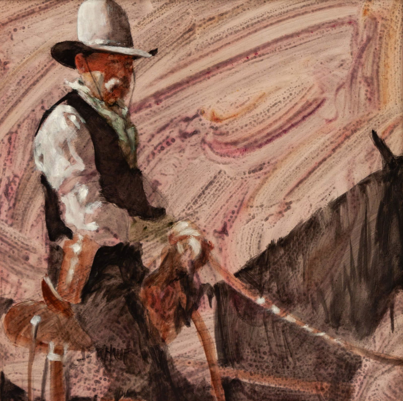 J.E. Knauf (American, b. 1948) Cowboy on Horseback (1 of 3)