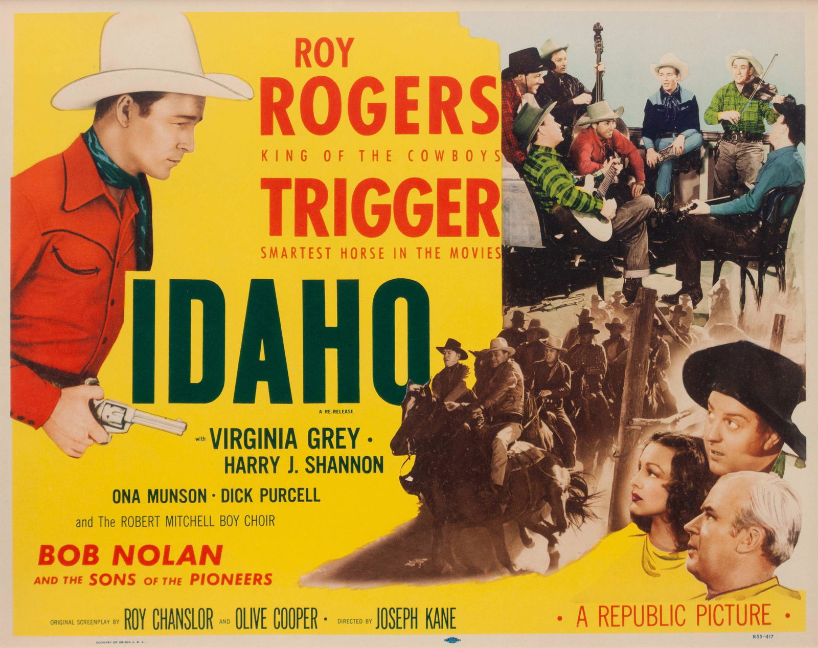 Vintage Movie Poster, Idaho, with Roy Rogers 20 x 25 (1 of 2)