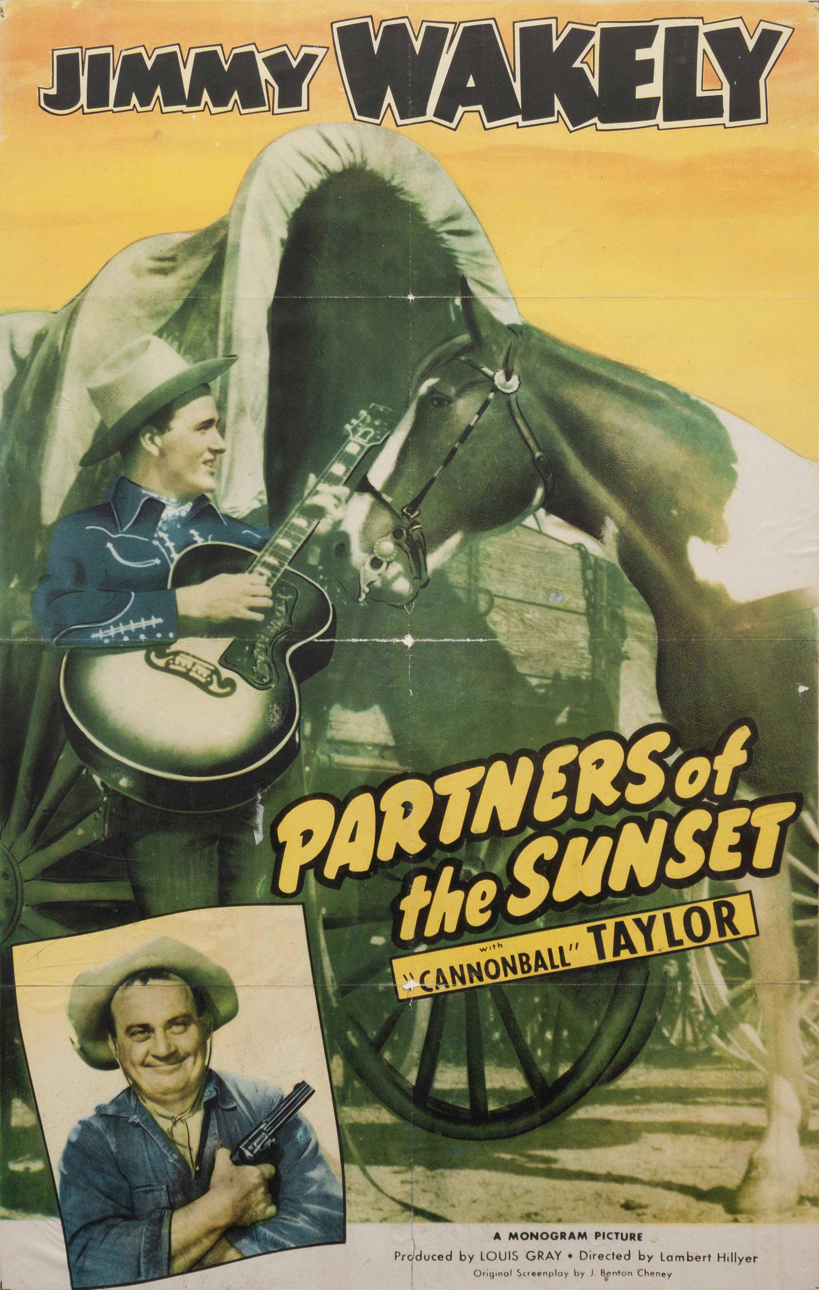 Vintage Movie Poster, Partners of the Sunset 34 x: Vintage Movie Poster, Partners of the Sunset 34 x 25 inches Property of a Sun Valley, Idaho Collector
