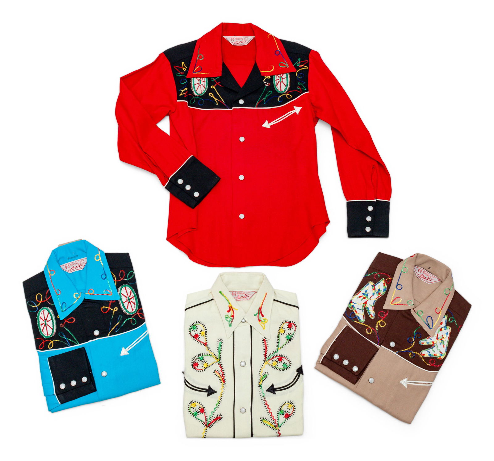 Collection of Eight Child's Western Shirts by H Bar C, (1 of 4)
