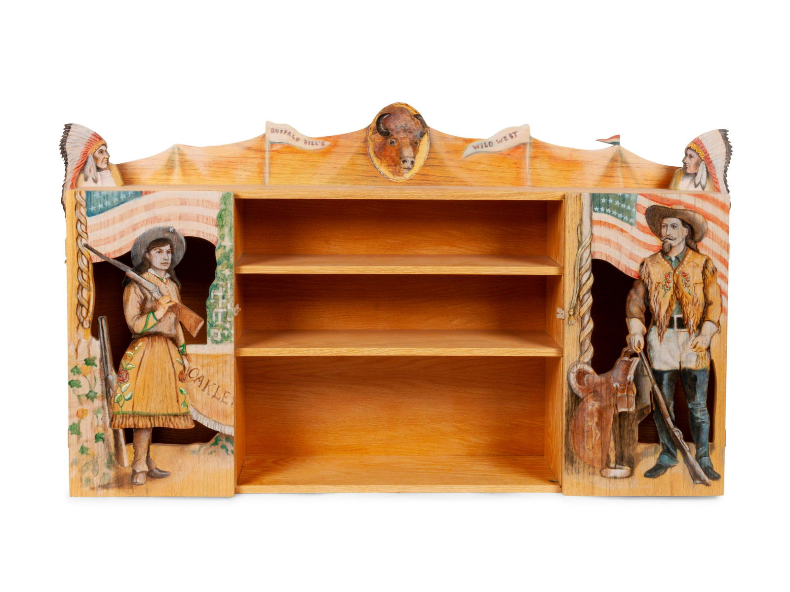 Buffalo Bill Wild West Wooden Hanging Wall Shelf height (1 of 2)